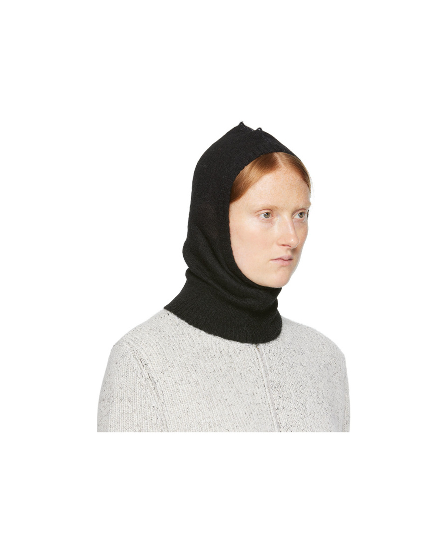 Mm6 Maison Margiela Logo Balaclava Beanie Hat In Black