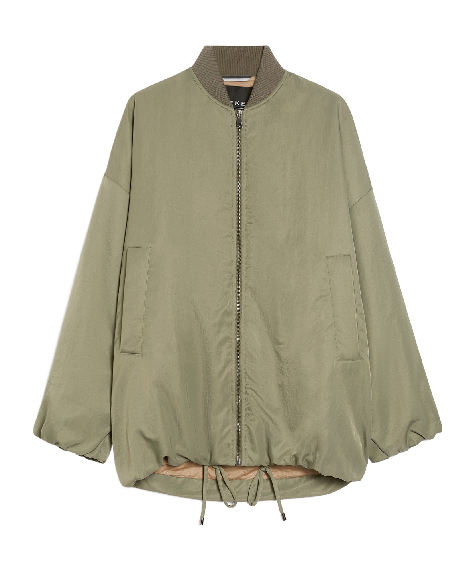 Weekend Max Mara Water-repellent Twill Bomber Jacket In Sage Green