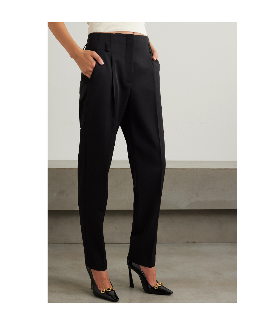 Max Mara Front Pleated Trousers In Black