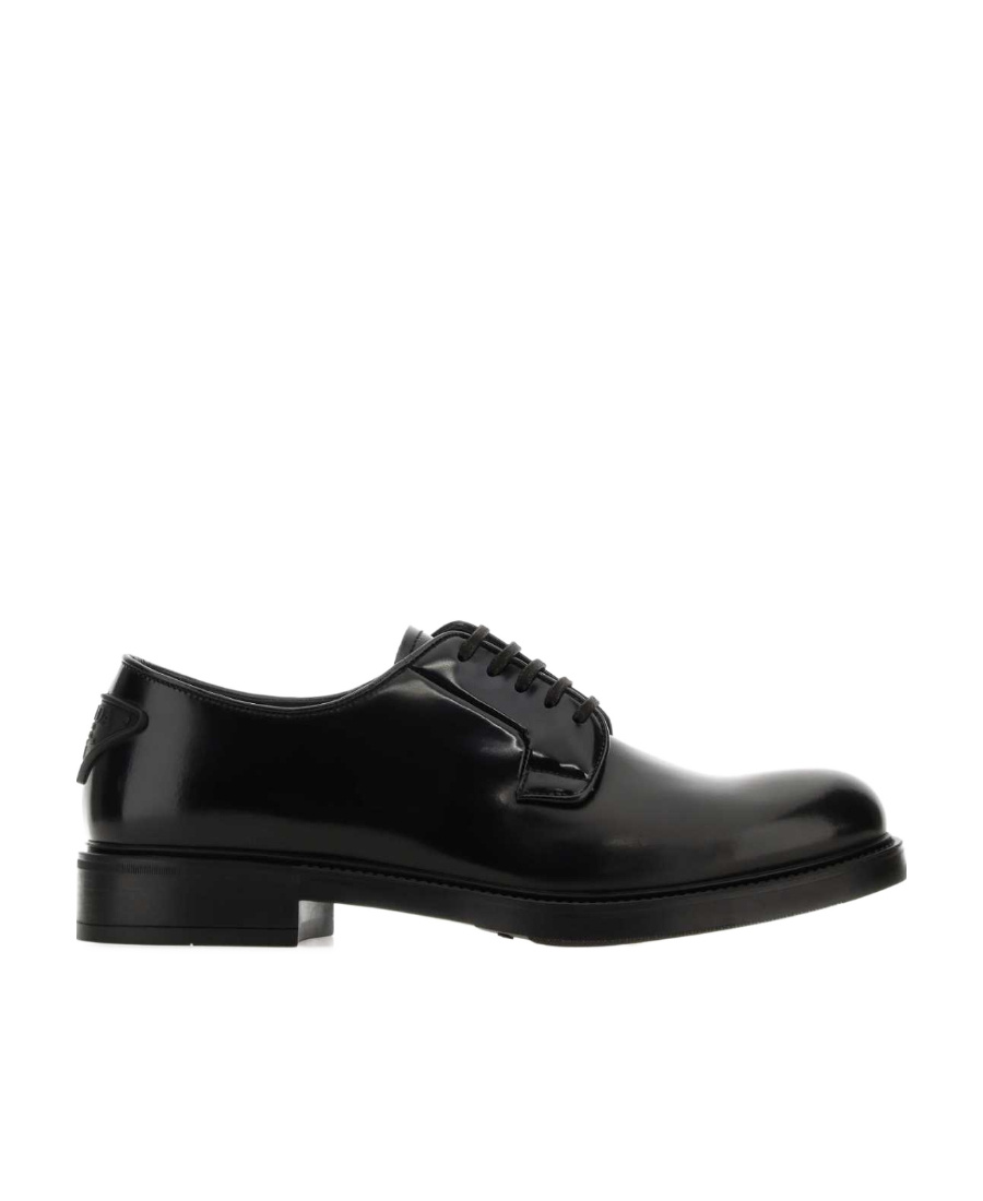 Prada Man Lace-up Shoes Black Size 6 Soft Leather In Black