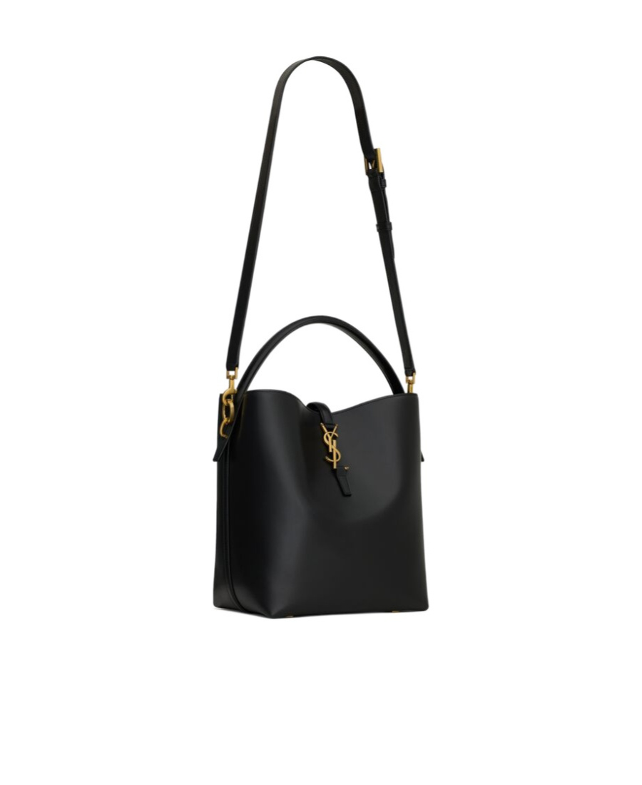 Saint Laurent Le 37 Ysl Bucket Bag In Smooth Leather In Black