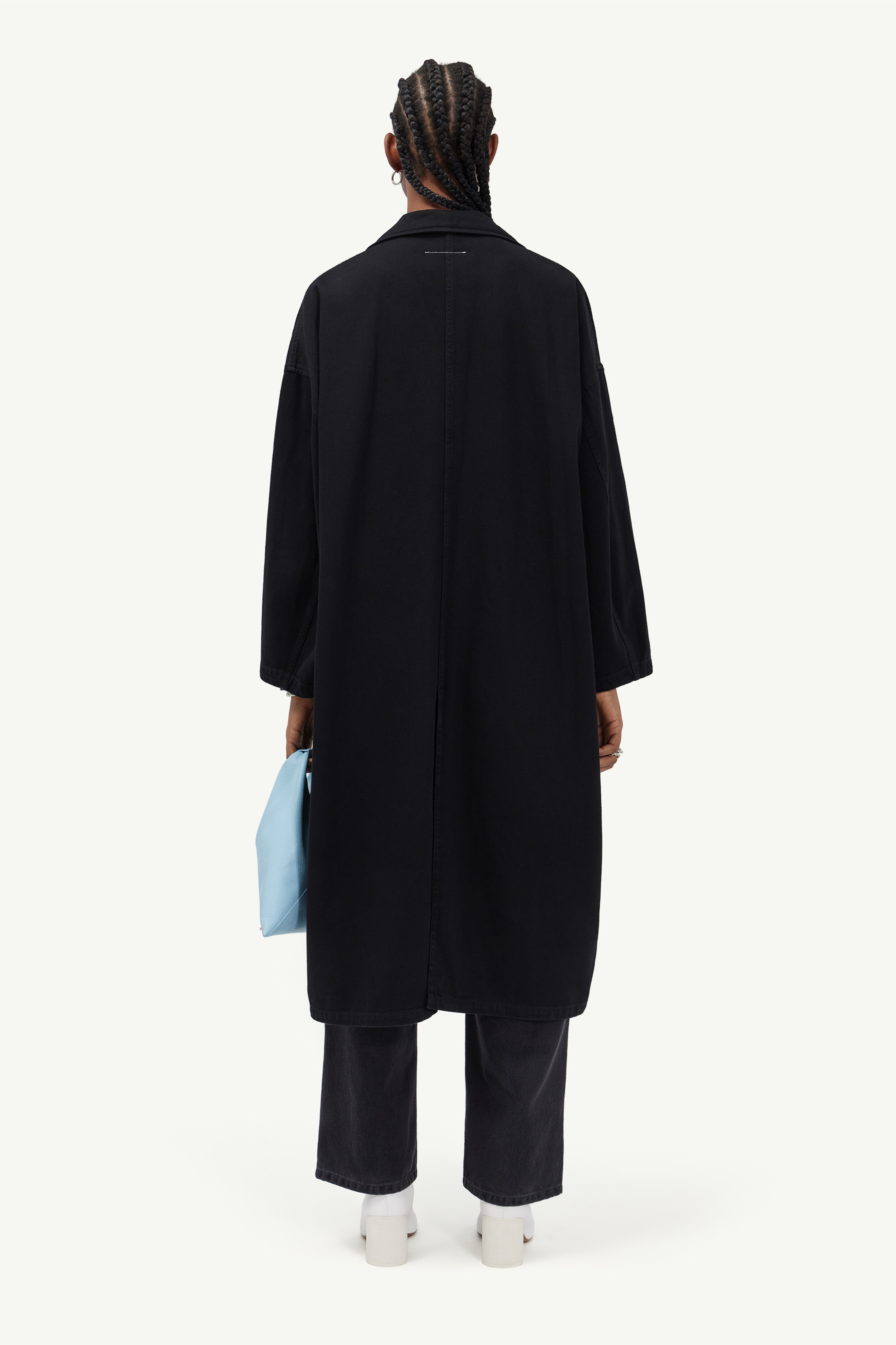 Mm6 Maison Margiela Button-fastening Single-breasted Coat In Black