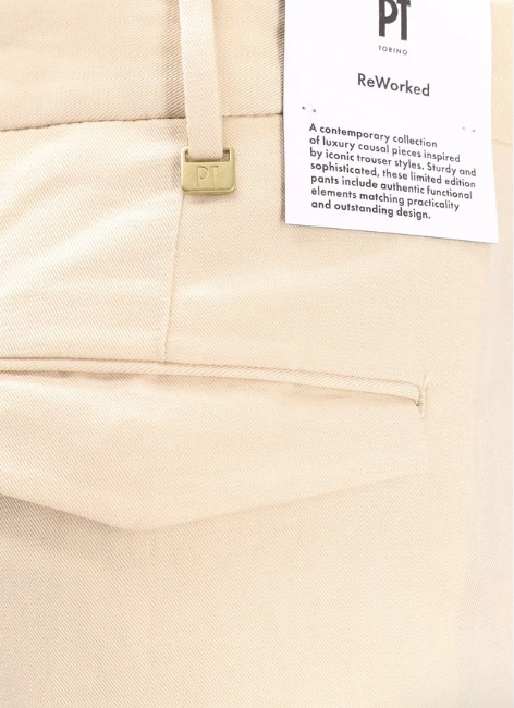 Pt01 Reworked Michael Cotton And Linen Trouser In Neutral