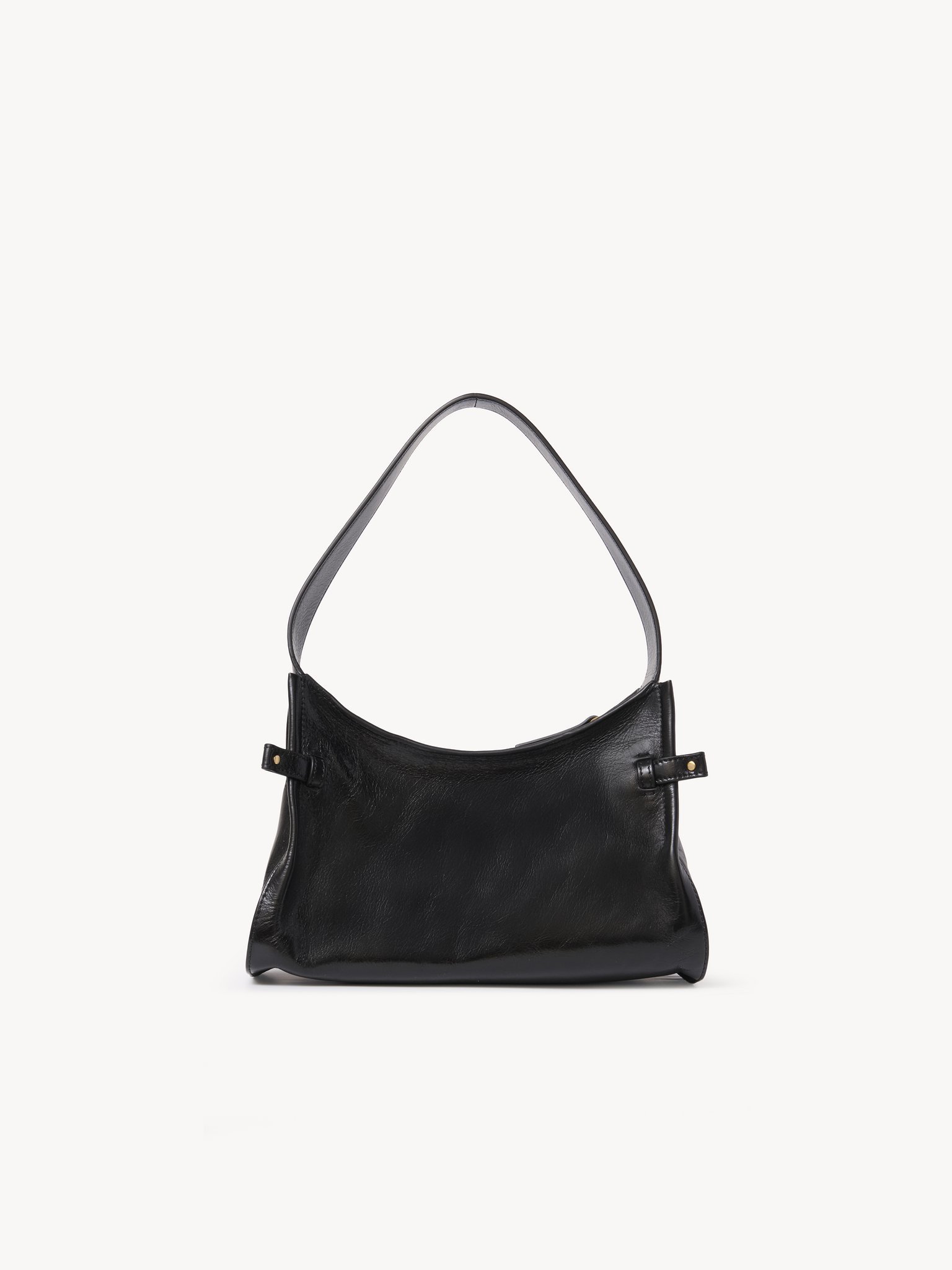 Chloé Charms Hobo Bag In Shiny Leather In Brown