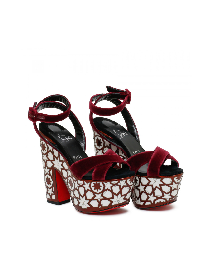 Christian Louboutin Thick-soled High-heeled Sandals In Brown
