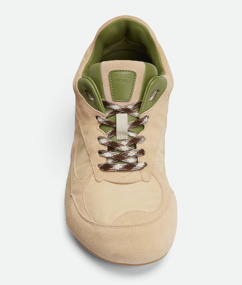 Bottega Veneta Orbit Leather-trimmed Suede And Shell Sneakers In Brown