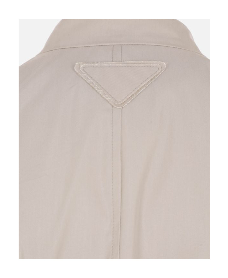 Prada Double-breasted Belted Trench Coat In Nude