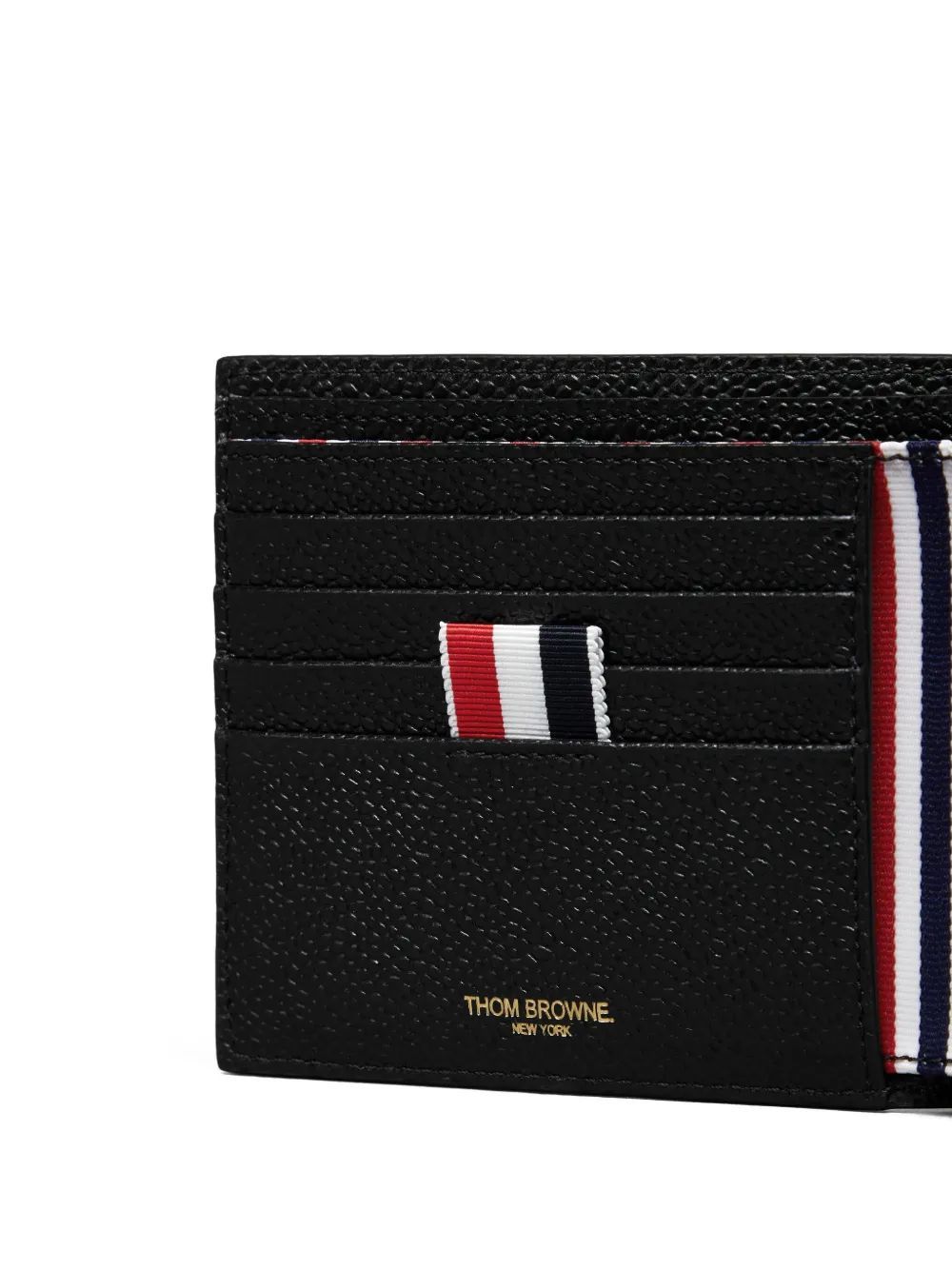 Thom Browne Embroidered Goose Textured Wallet In Black