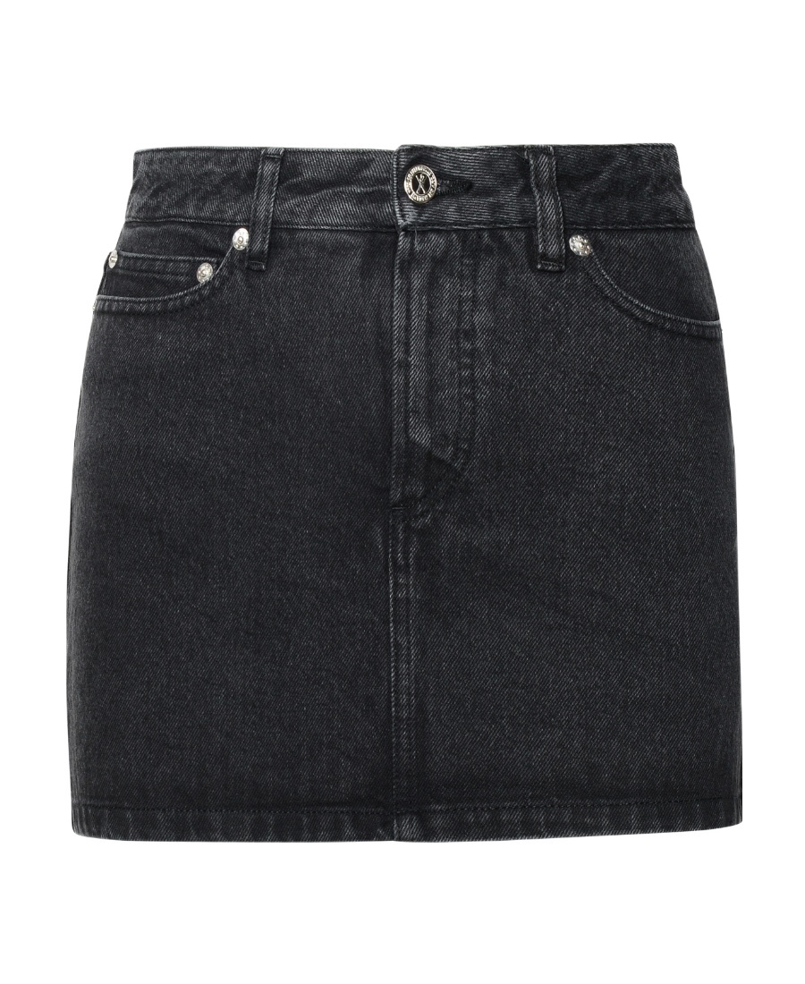 Apc Short Denim Skirt With Pockets And Loops In Black