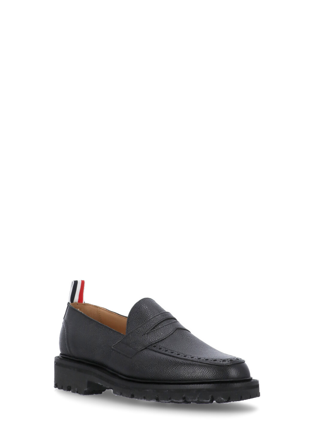 Thom Browne Grosgrain-loop Round-toe Loafers In Black