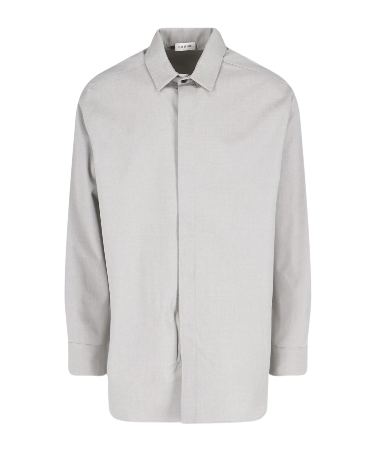 Fear Of God Long-sleeved Curved Hem Shirt In White