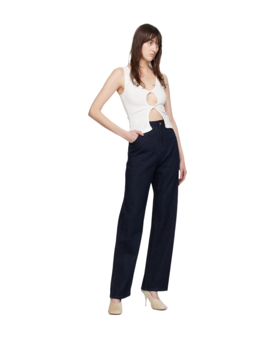 Christopher Esber Open Twist Tank White In Black