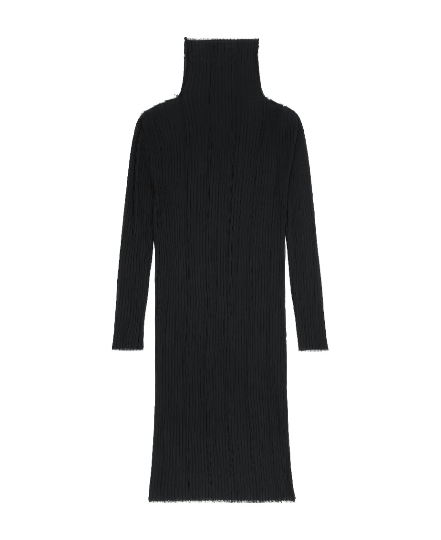 Shop Mm6 Maison Margiela Sheer Plissè Midi Dress In Black