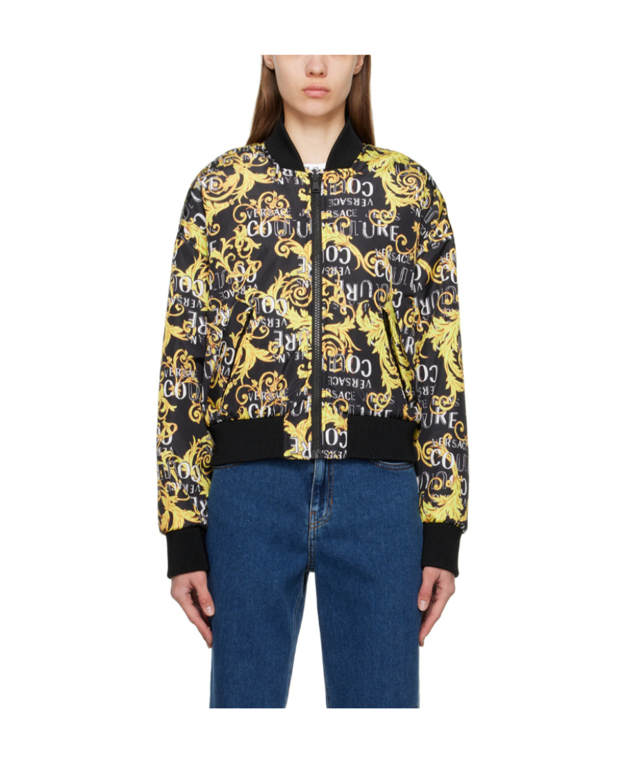 Versace Jeans Logo Pattern Double-sided Pilot Jacket In Multicolor