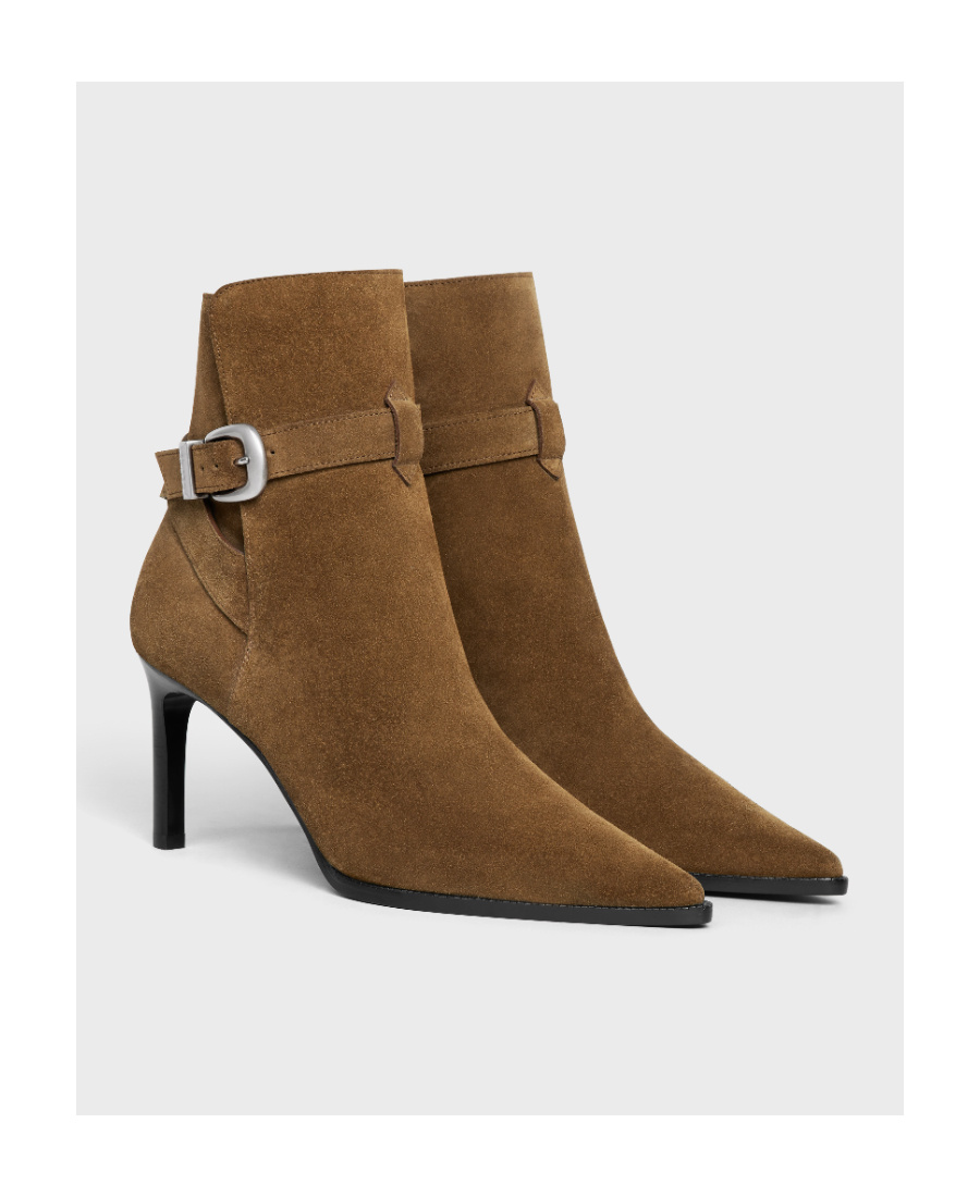 Celine Verneuil Jodphur Boot In Suede Calfskin In Brown