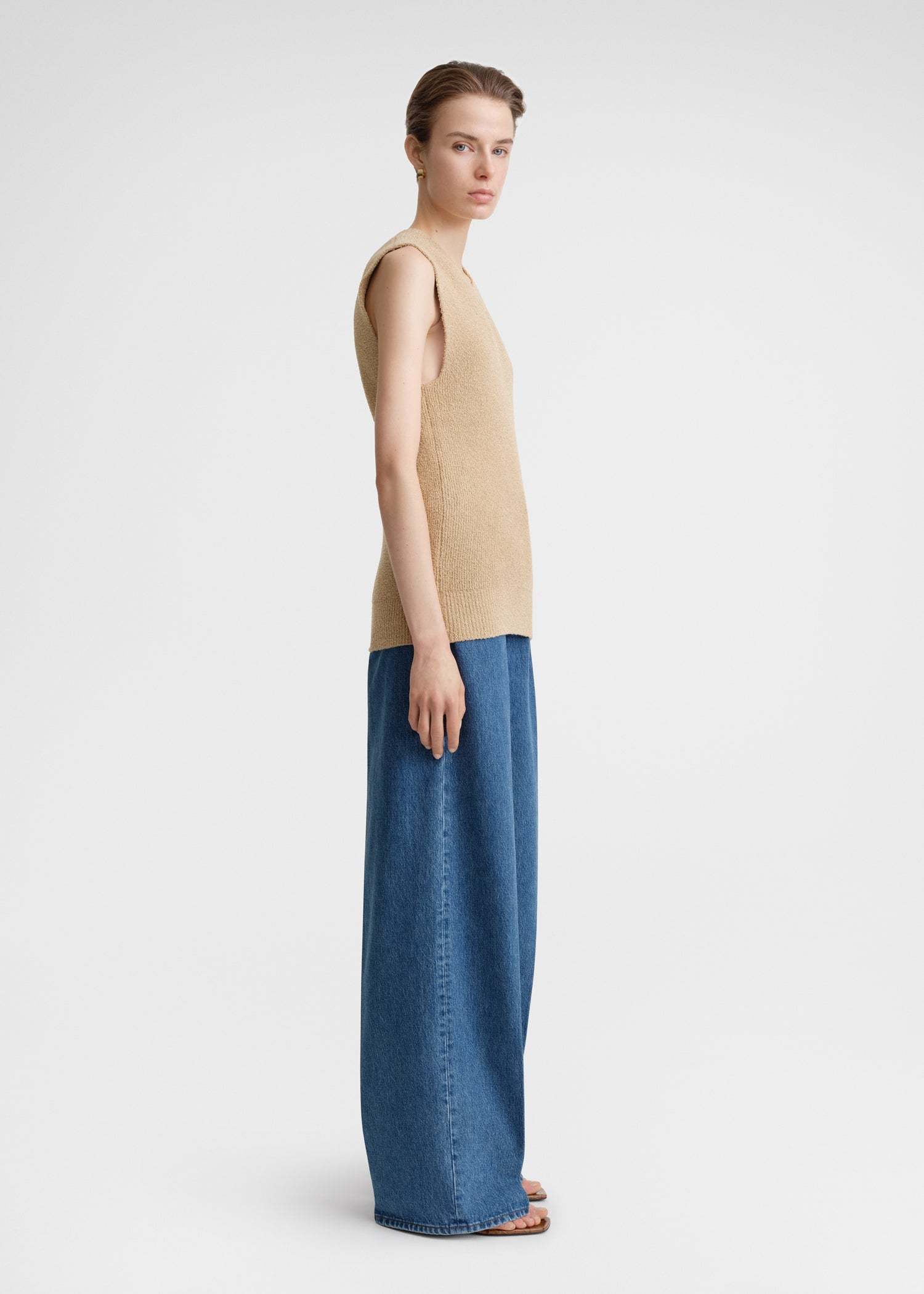 Totême V-neck Terry-cloth Vest In Nude