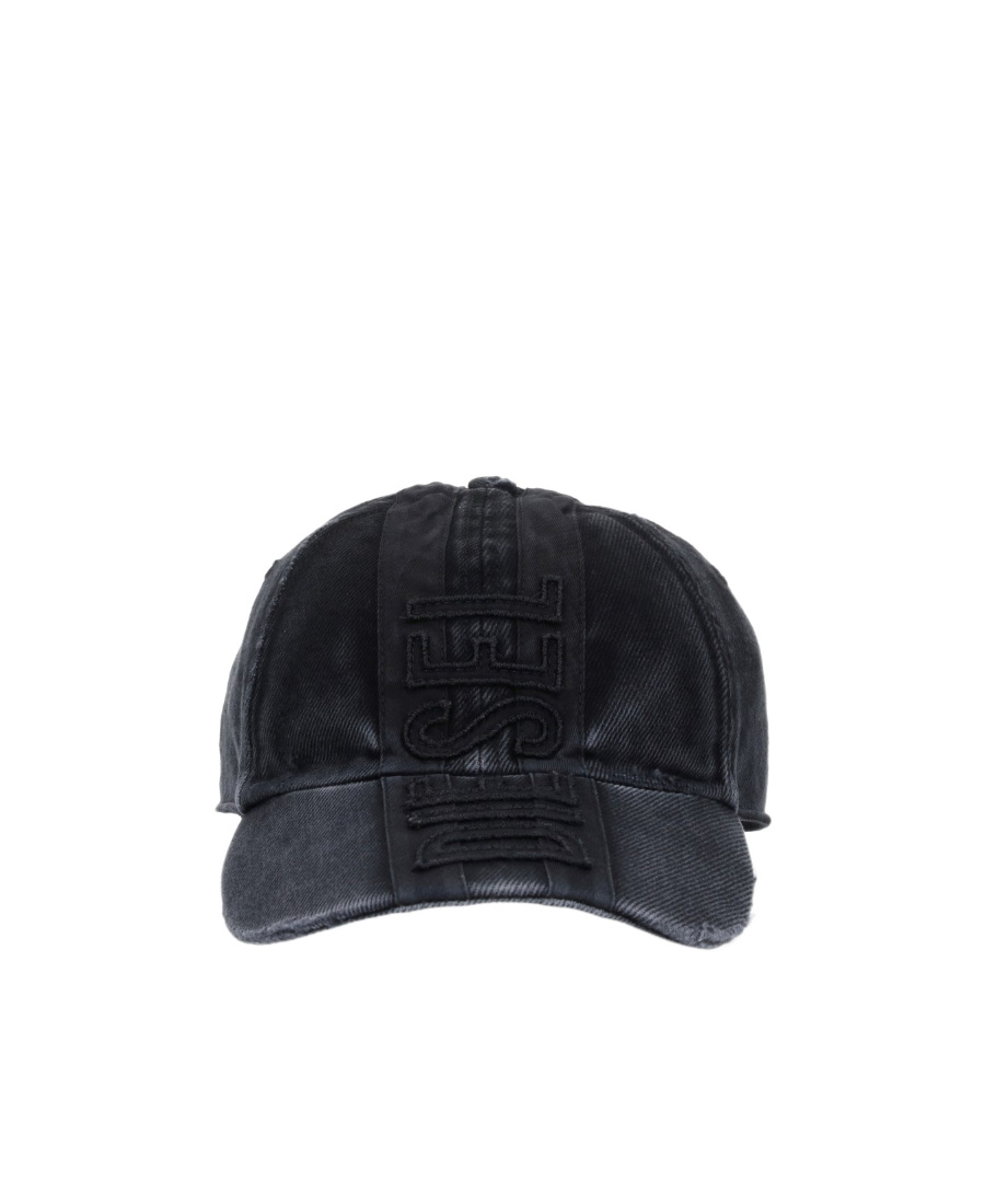 Diesel C-geir Distressed-effect Denim Cap In Black