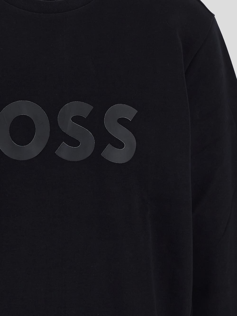Hugo Boss Stretch-cotton Sweatshirt With Sandwich Logo In Black