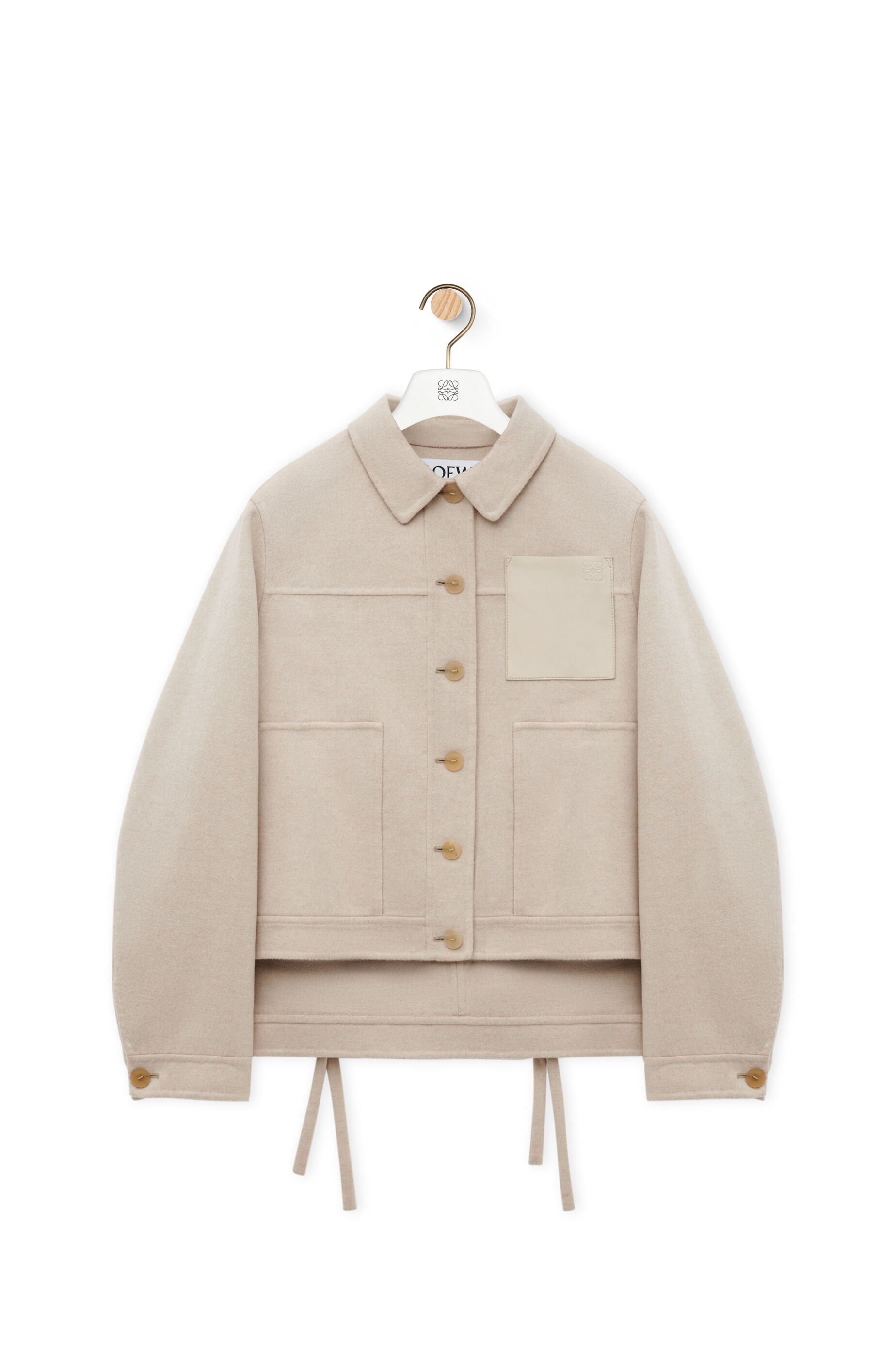 Shop Loewe Workwear Jacket In Wool And Cashmere In Nude