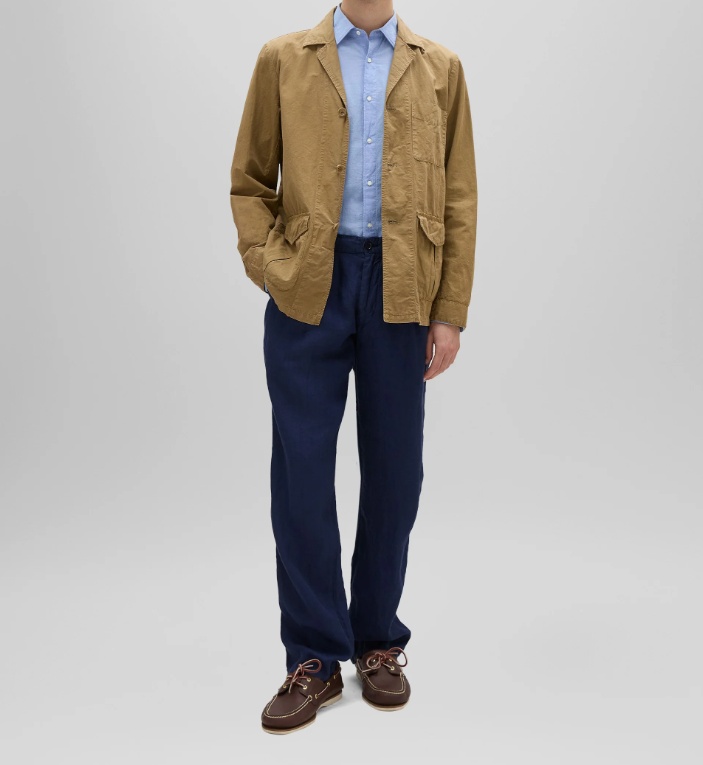 Aspesi Cotton And Linen Canvas Jacket In Soil