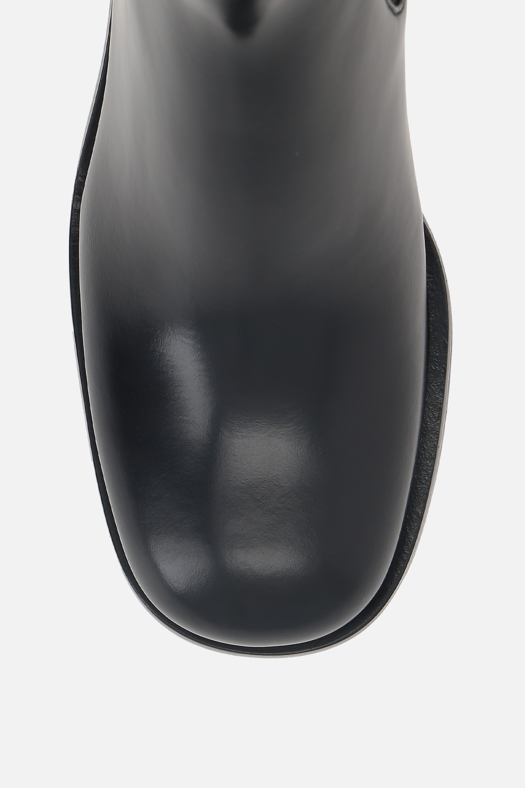 Prada Brushed Leather Booties In Black