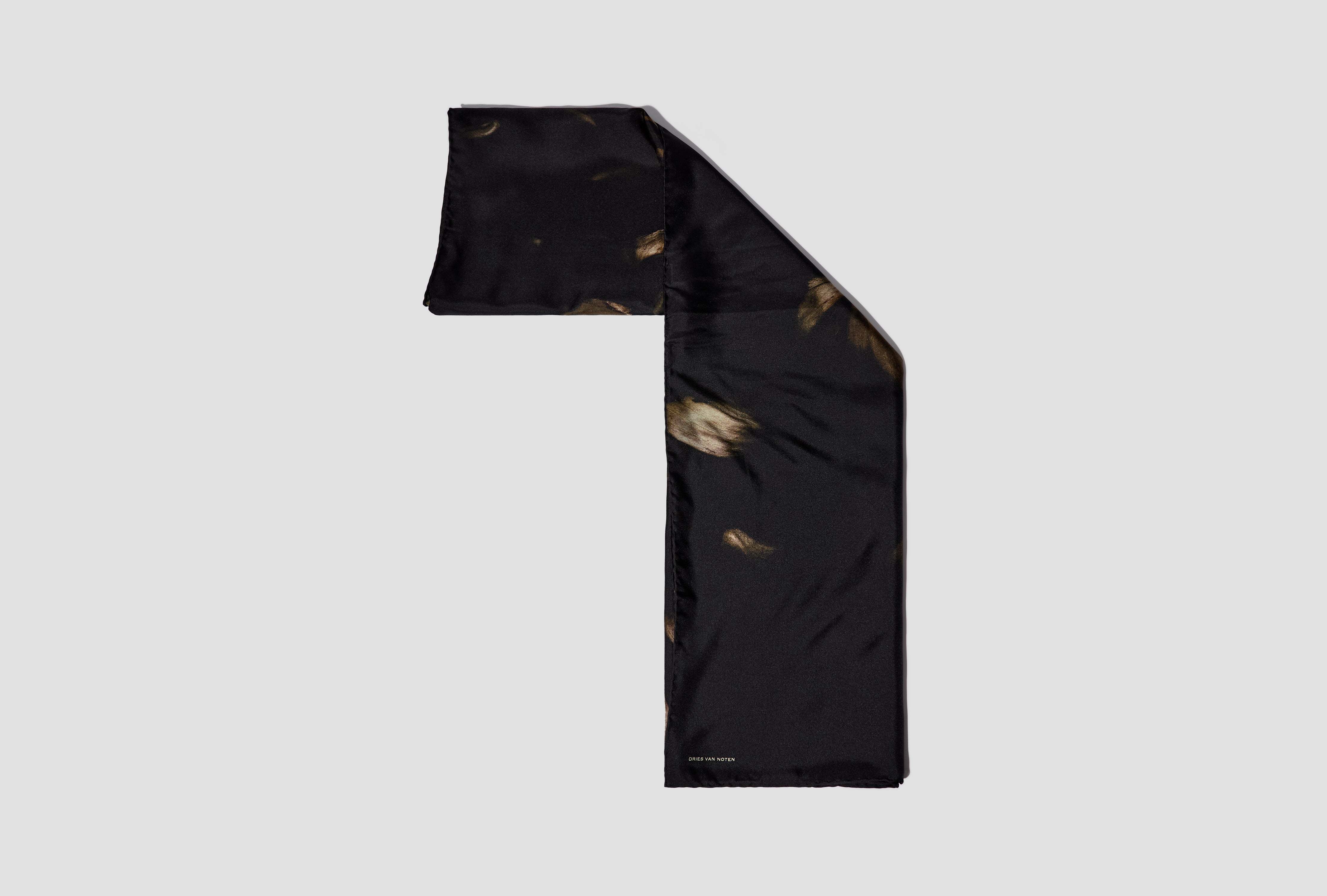 Dries Van Noten Printed Scarf In Black