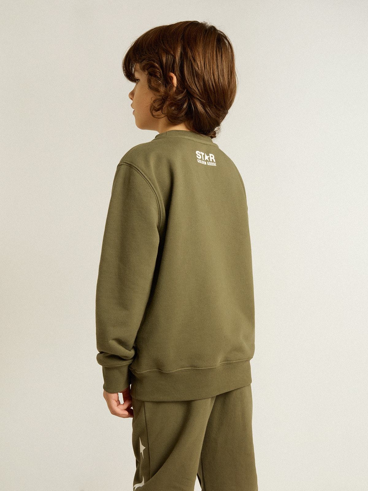 Golden Goose Star Pattern Sweatshirt In Green