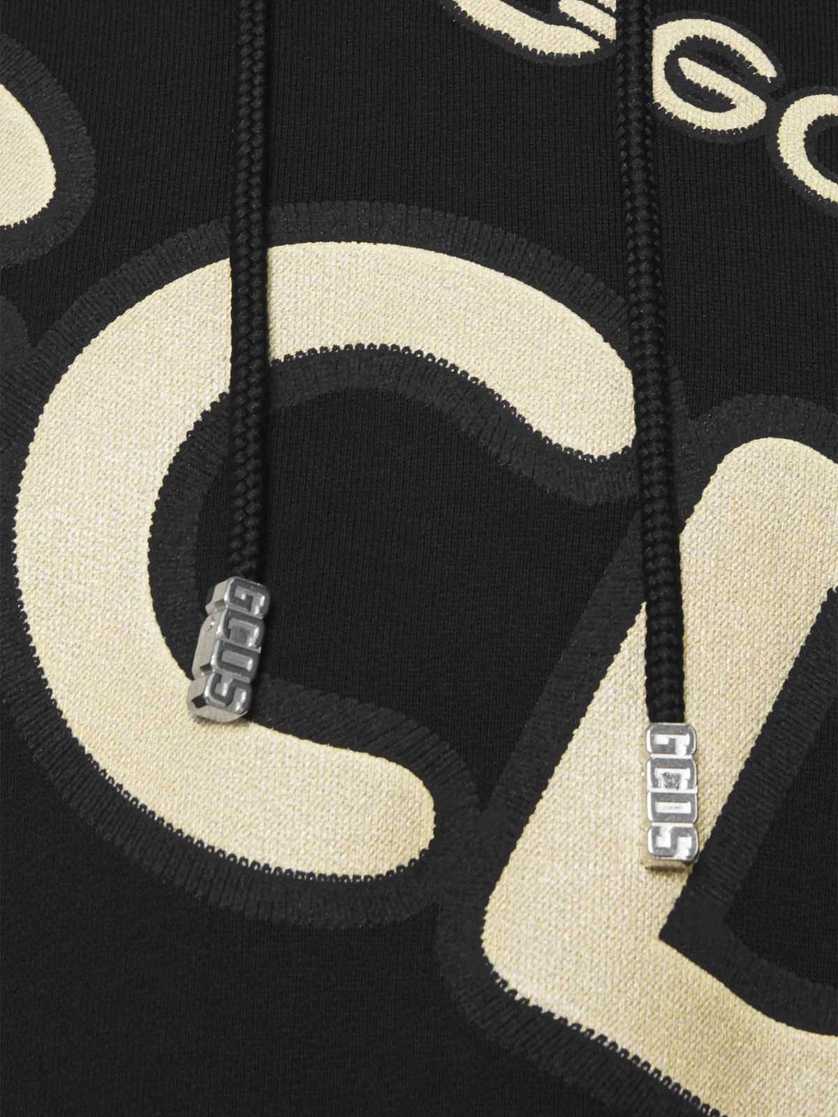 Gcds Chain-link Logo-print Hoodie In Black