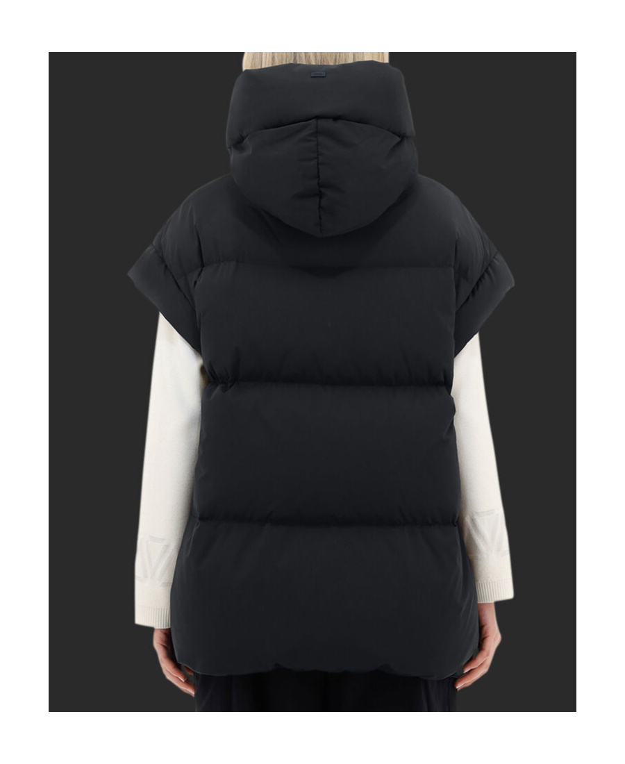 Herno Short-sleeved High-neck Down Jacket In Black