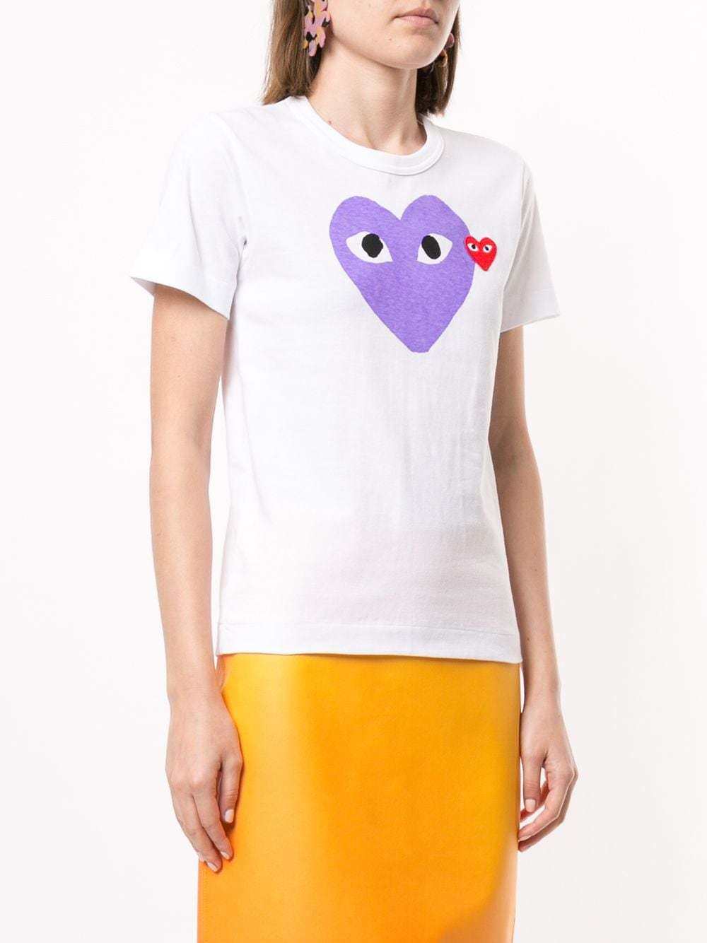 Comme Des Garçons Play Logo-patch Printed T-shirt In White