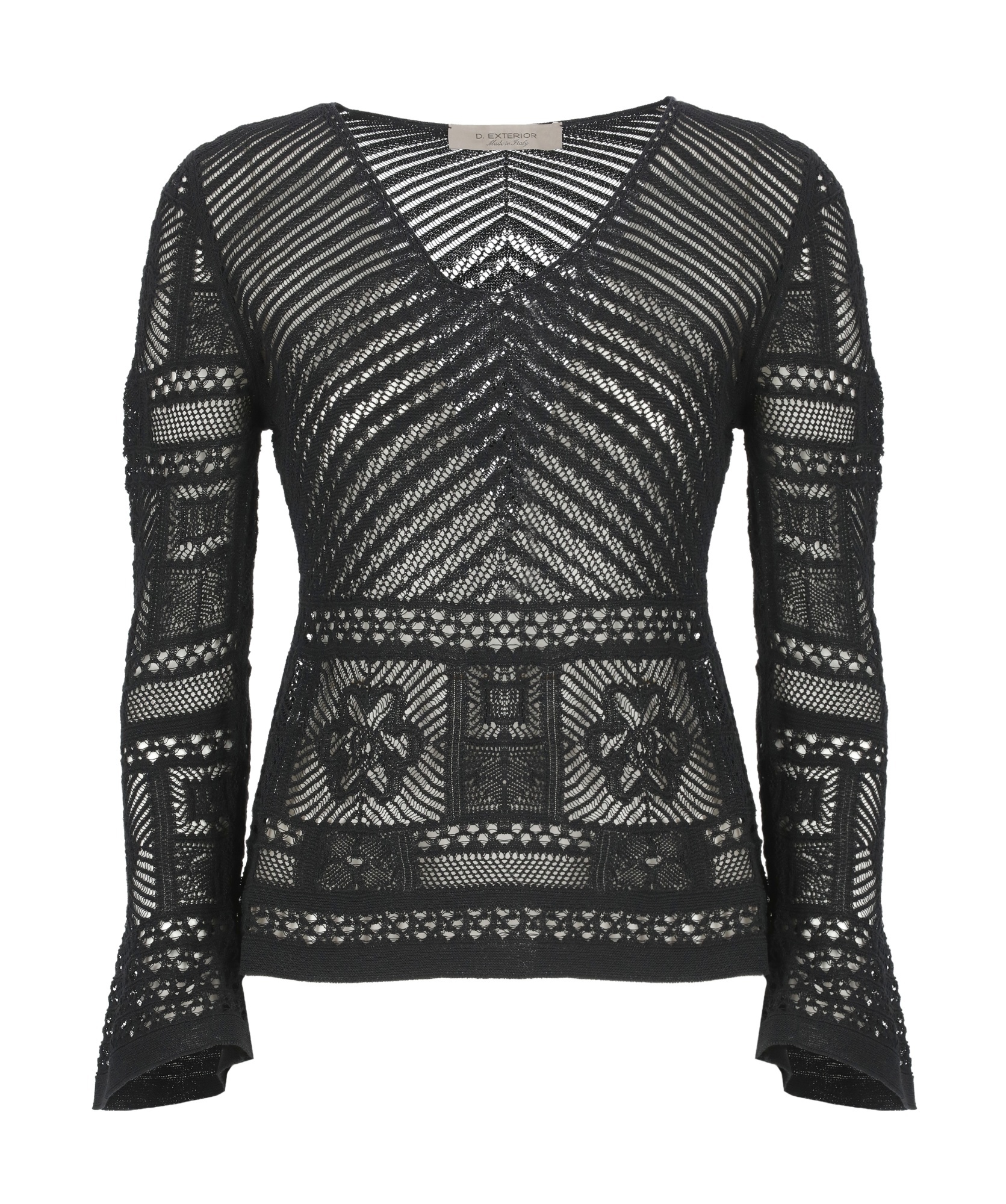 D Exterior D.exterior Lace Knit Sweater In Black