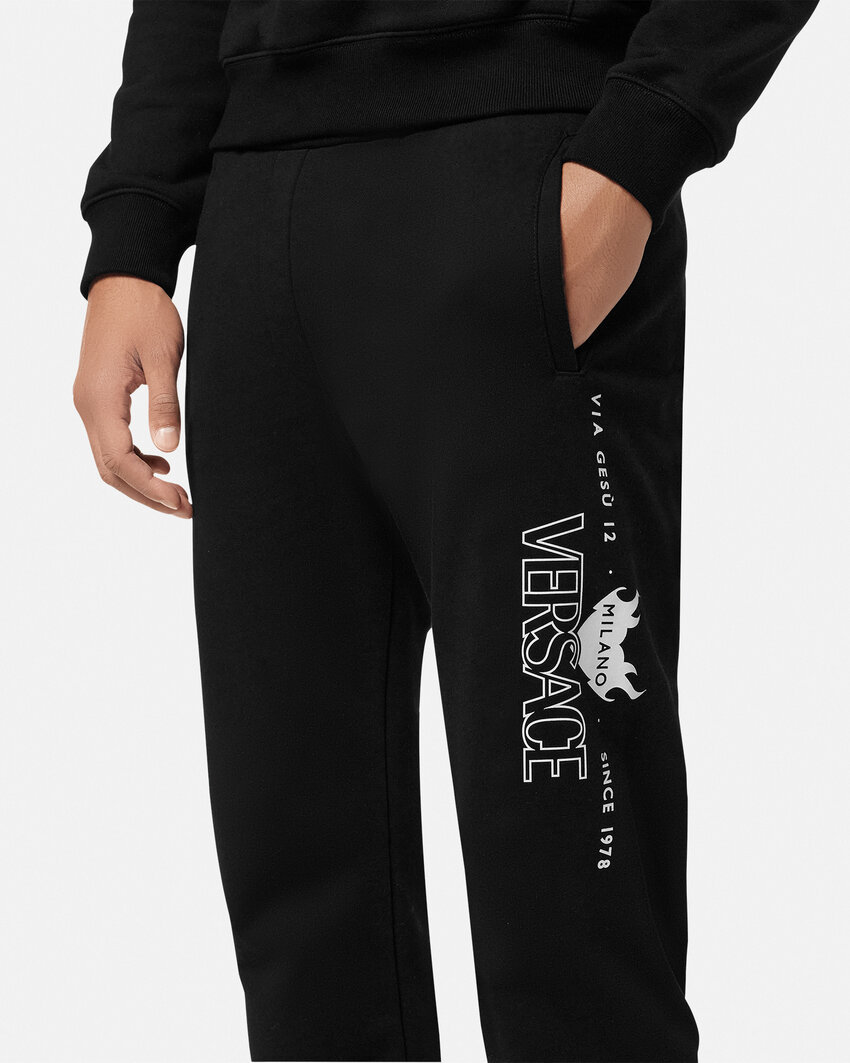 Versace Logo-printed Sweatpants In Black