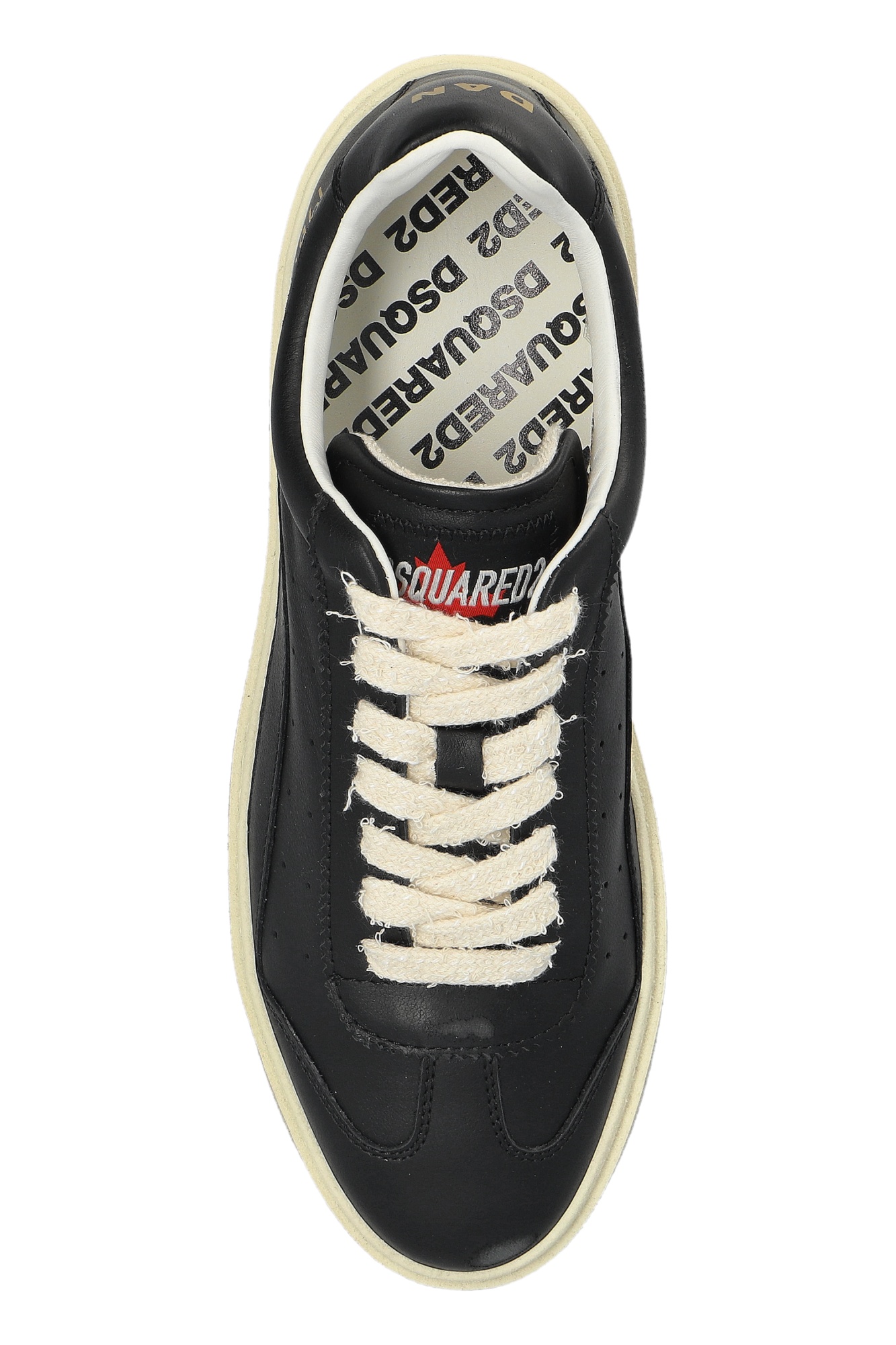 Dsquared2 Round Toe Low Top Sneakers In Black