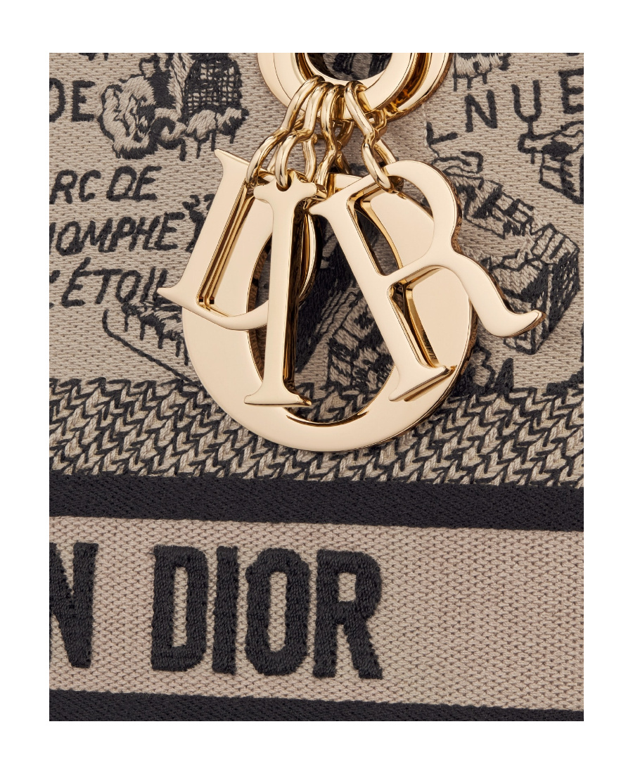Dior Medium Lady D-lite Shoulder Bag In Nude