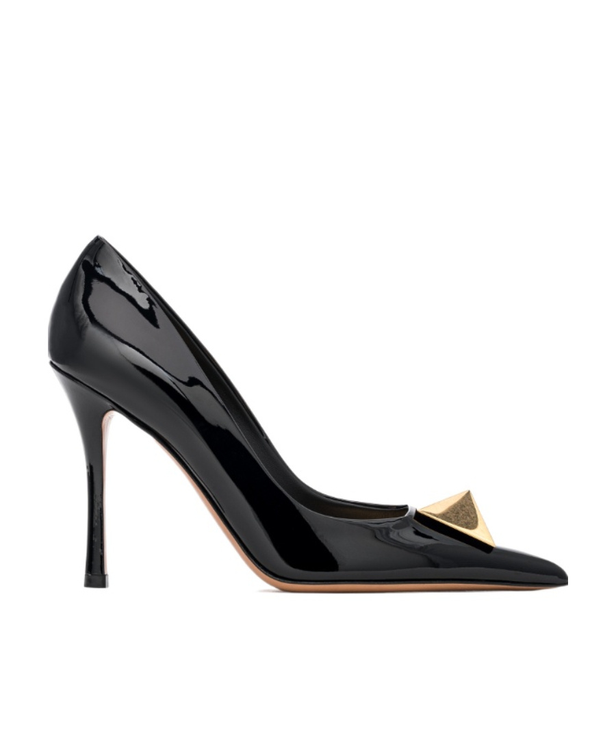 Valentino One Stud 100mm Pointed-toe Pumps In Black