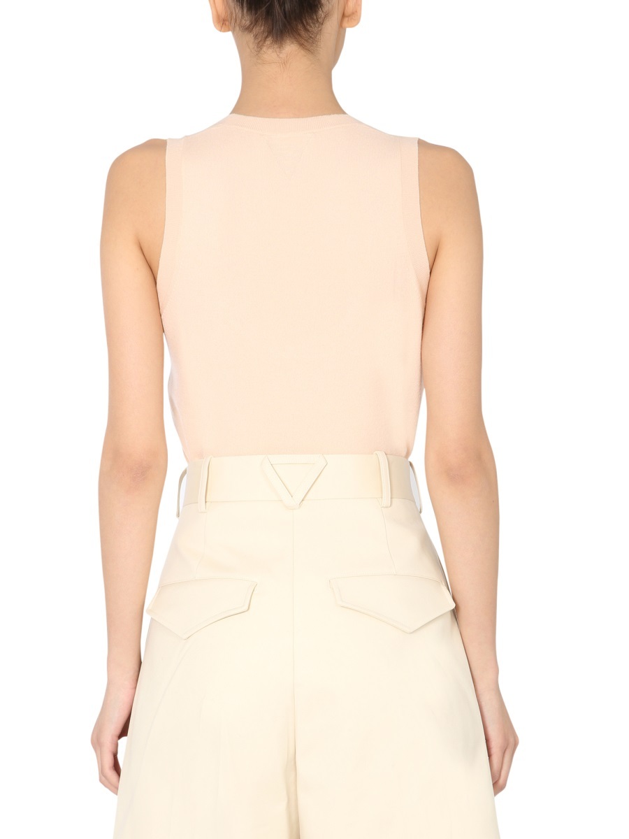 Bottega Veneta Scoop-neck Knitted Top In White