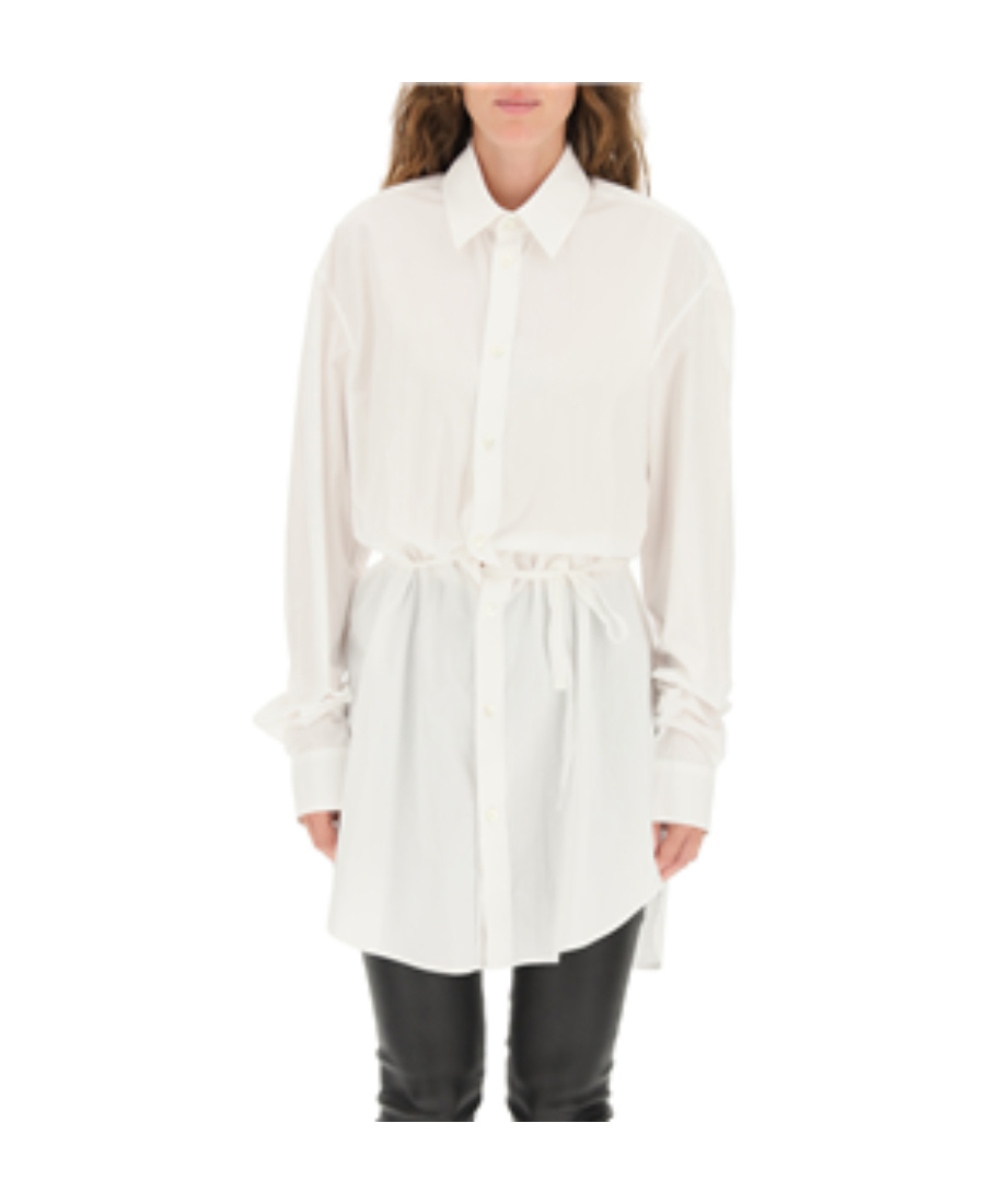 Ann Demeulemeester Extra-length Long-sleeved Shirt In White