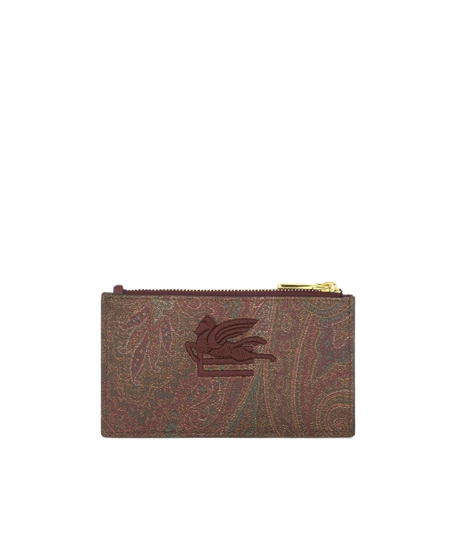 Etro Paisley Jacquard Pouch Small In Green
