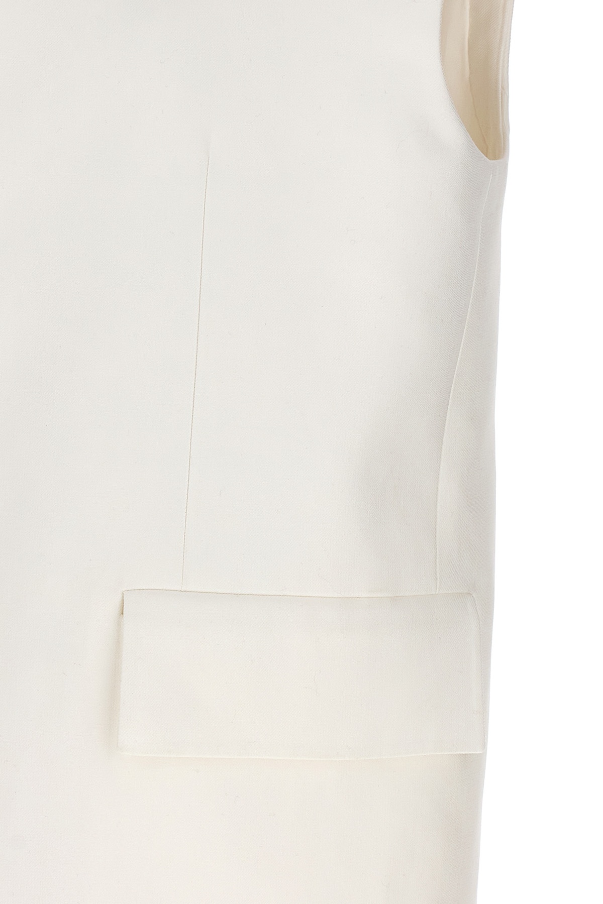 Jil Sander Flap Pockets Oversized Tailored Vest In White