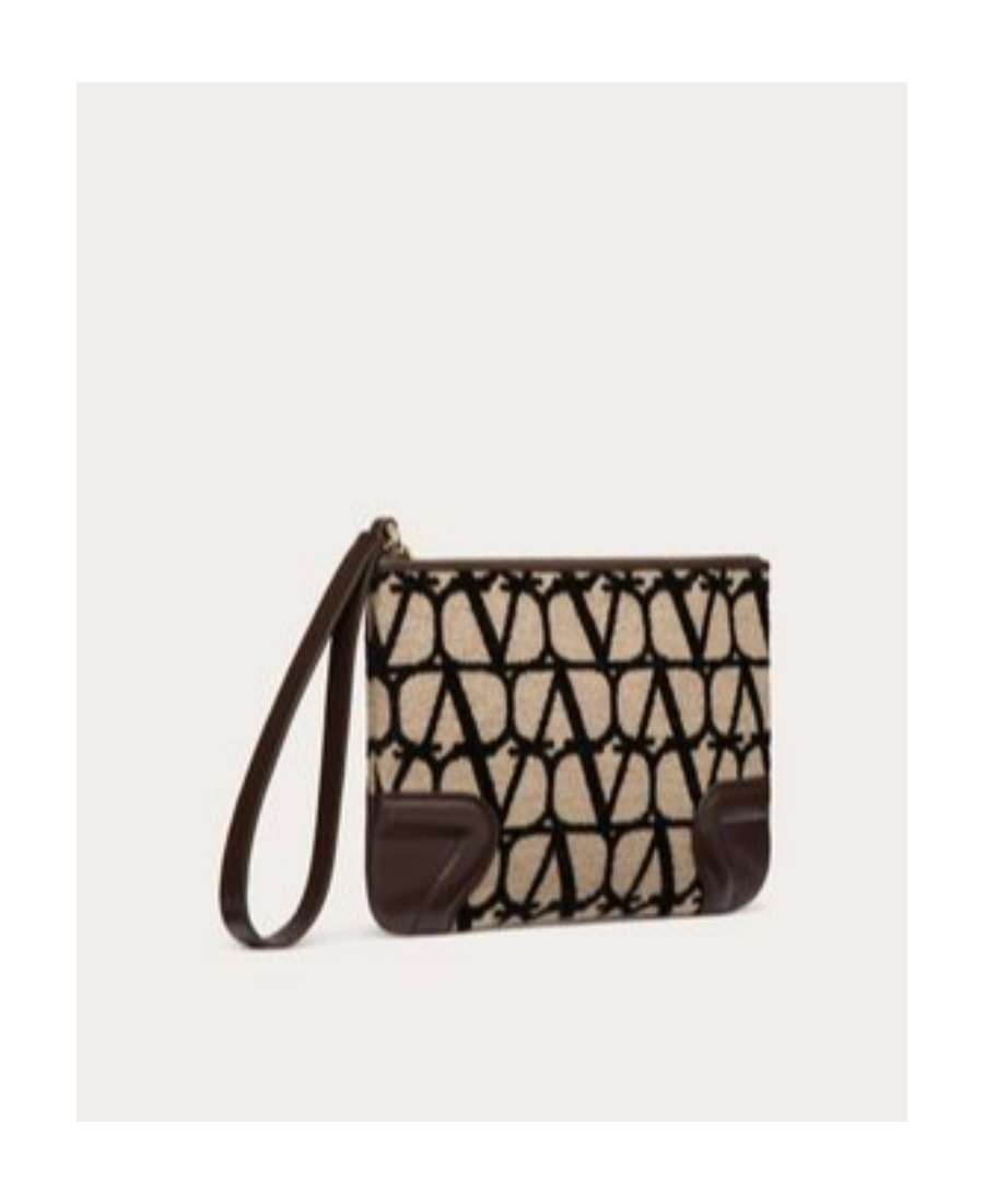 Valentino Toile Iconographe Clutch Bag In Black