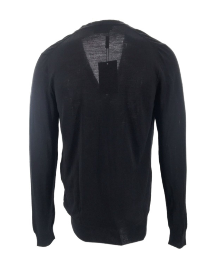 Ferragamo V-neck Button Sweater In Black