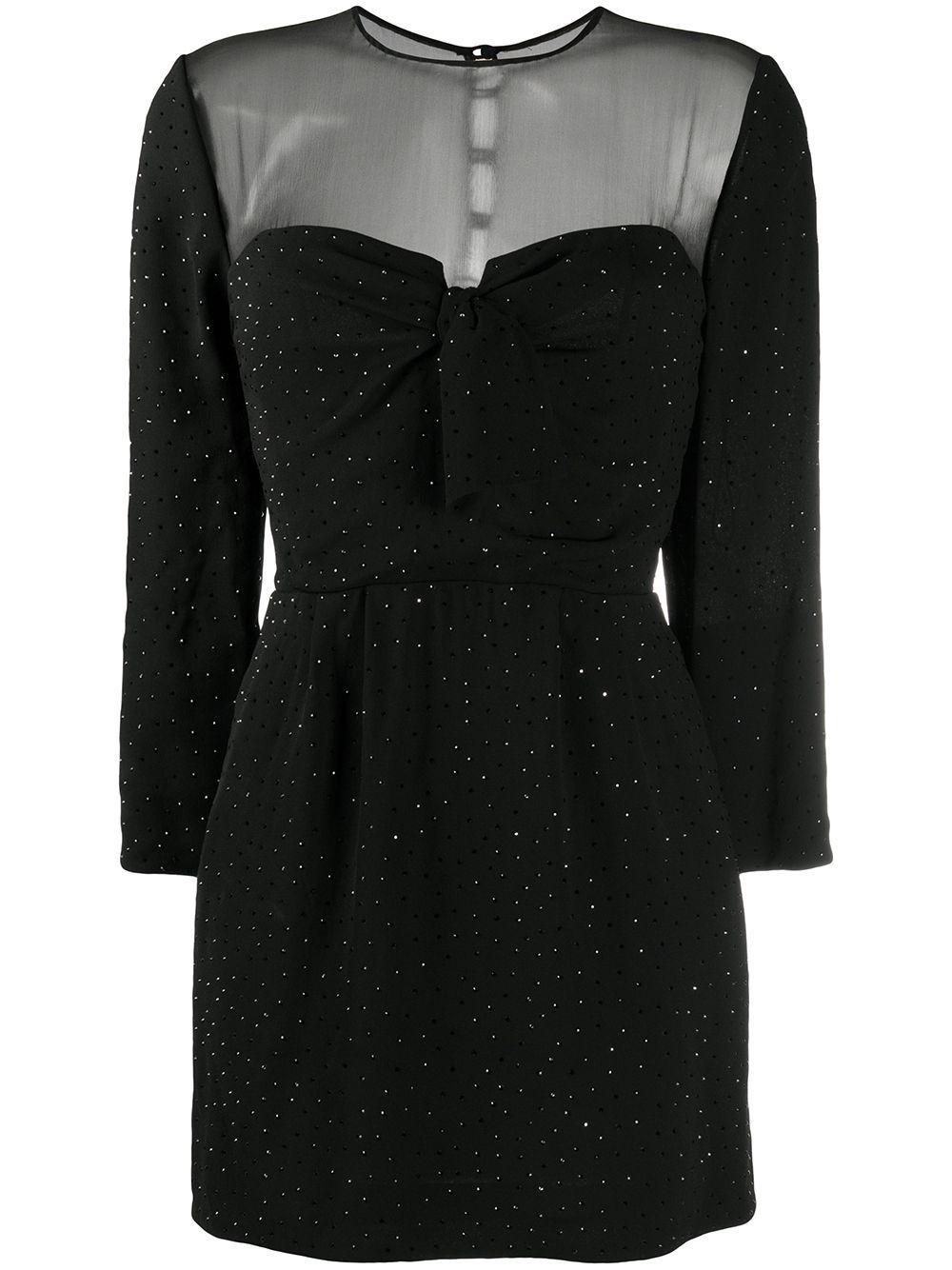 Saint Laurent Short Crystal-embellished Dress In Black