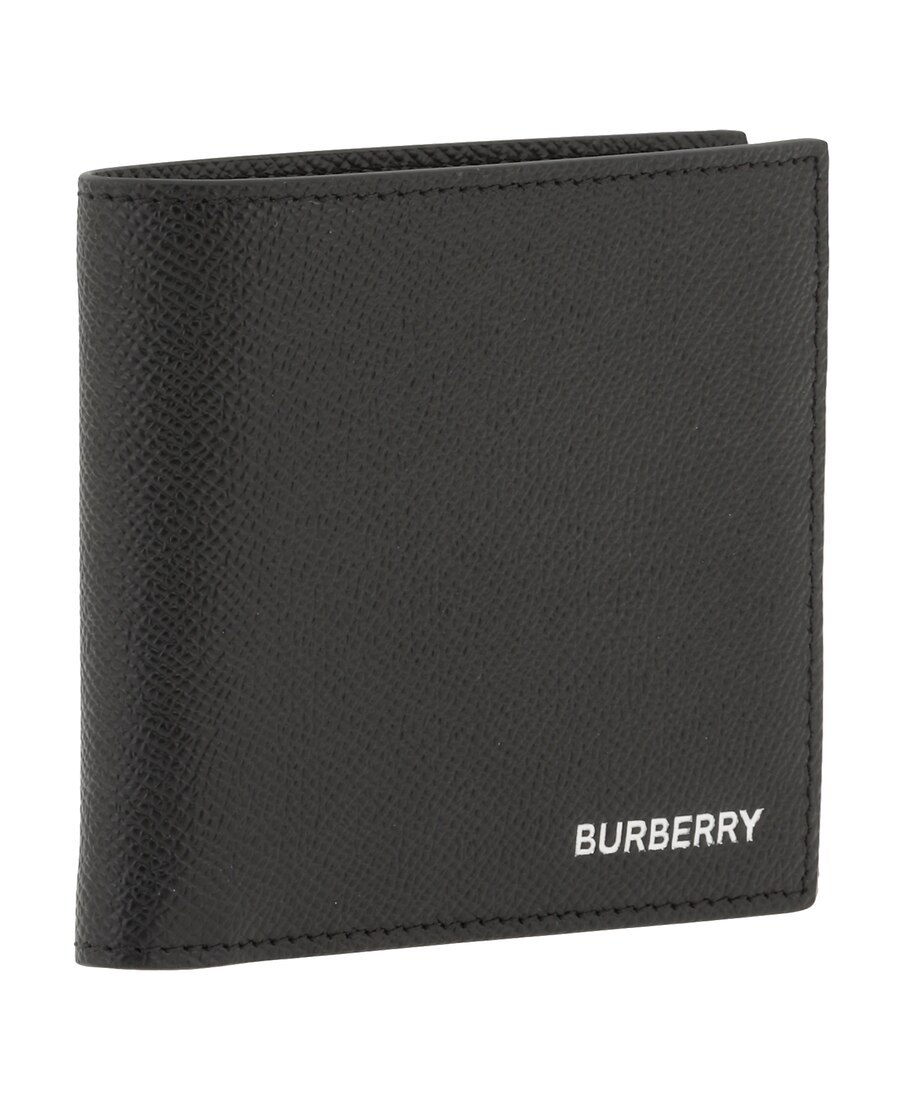 Burberry Grainy Leather International Bifold Wallet In Black