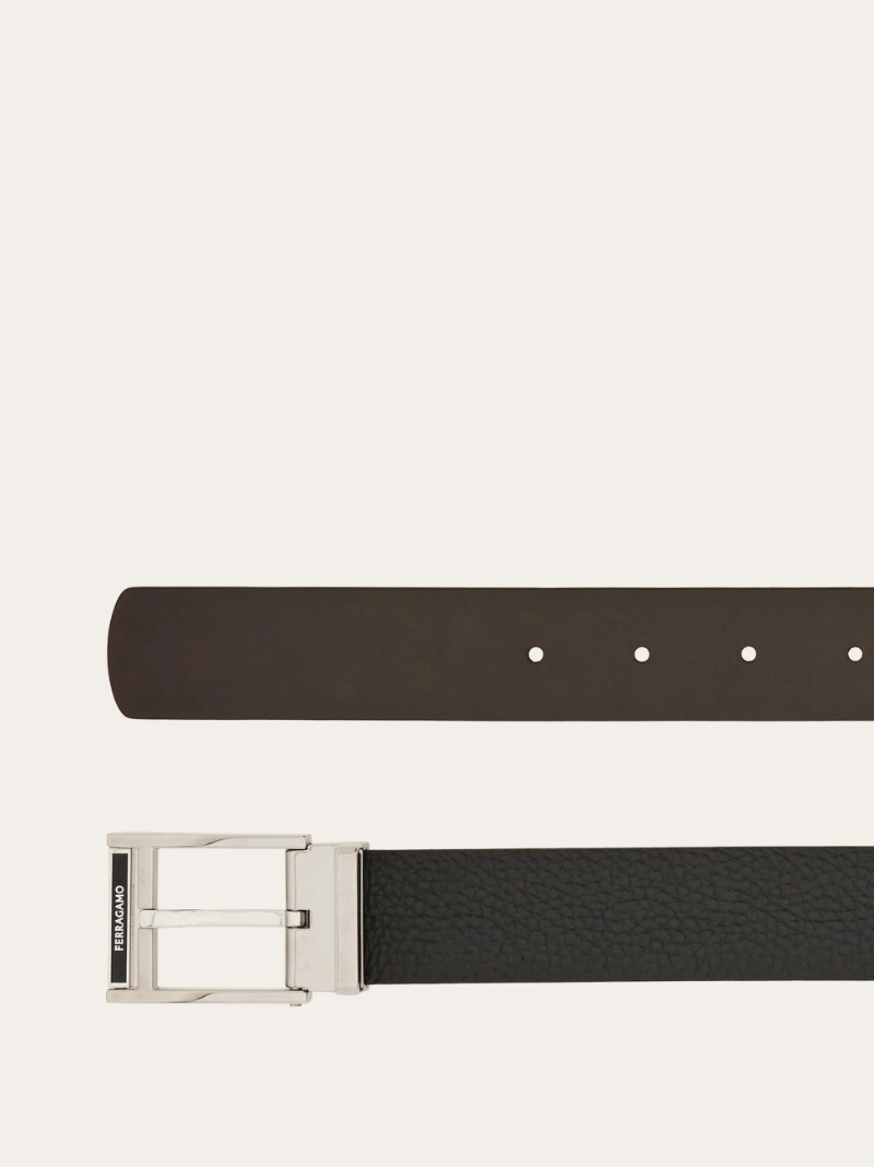 Ferragamo Double-sided Adjustable Belt In Black