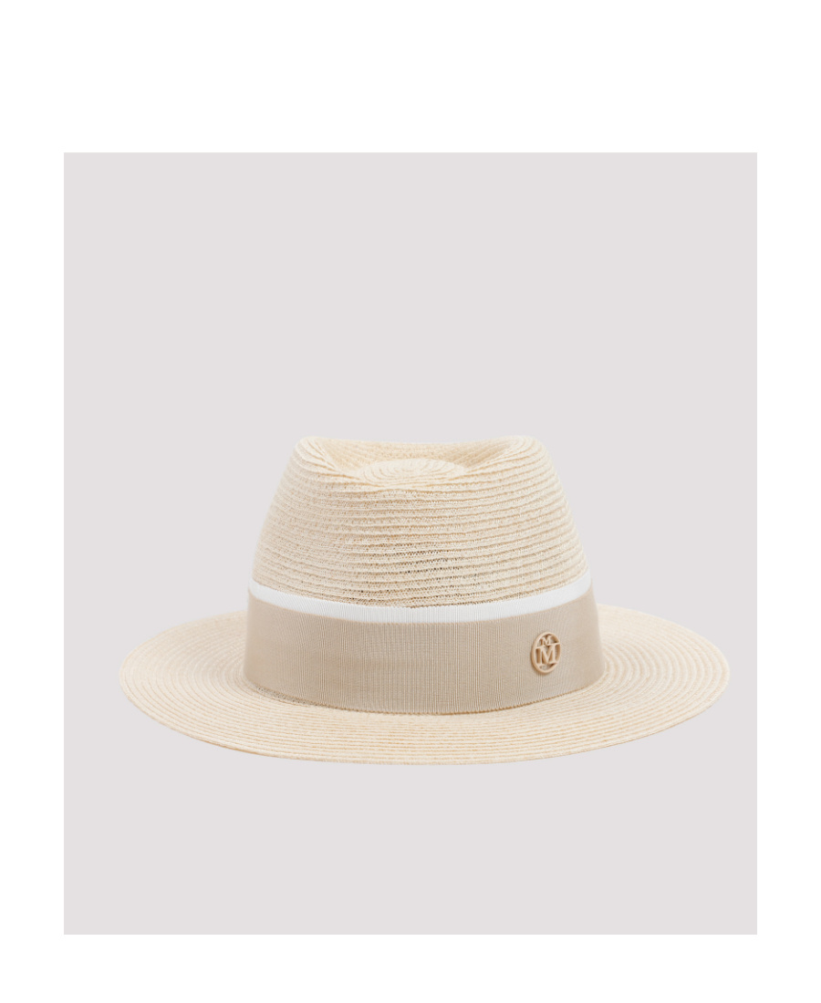 Maison Michel Logo Plaque Andre Hat In Neutral
