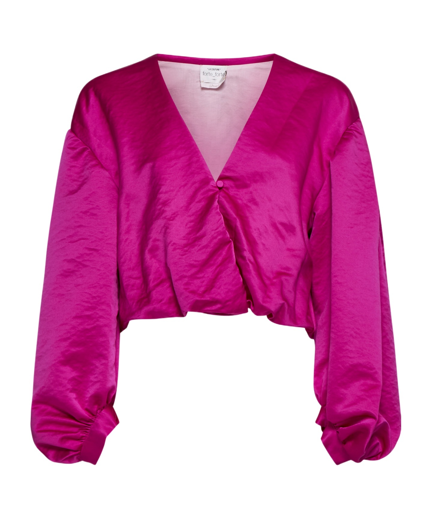 Forte Forte Cropped-bluse Aus Satin In Pink