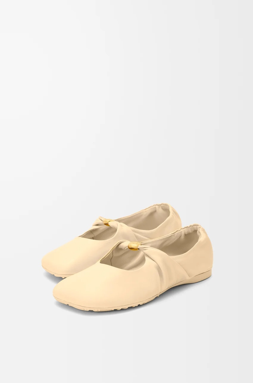 Loewe Pebble Soft Ballerina In Nappa Lambskin In Yellow
