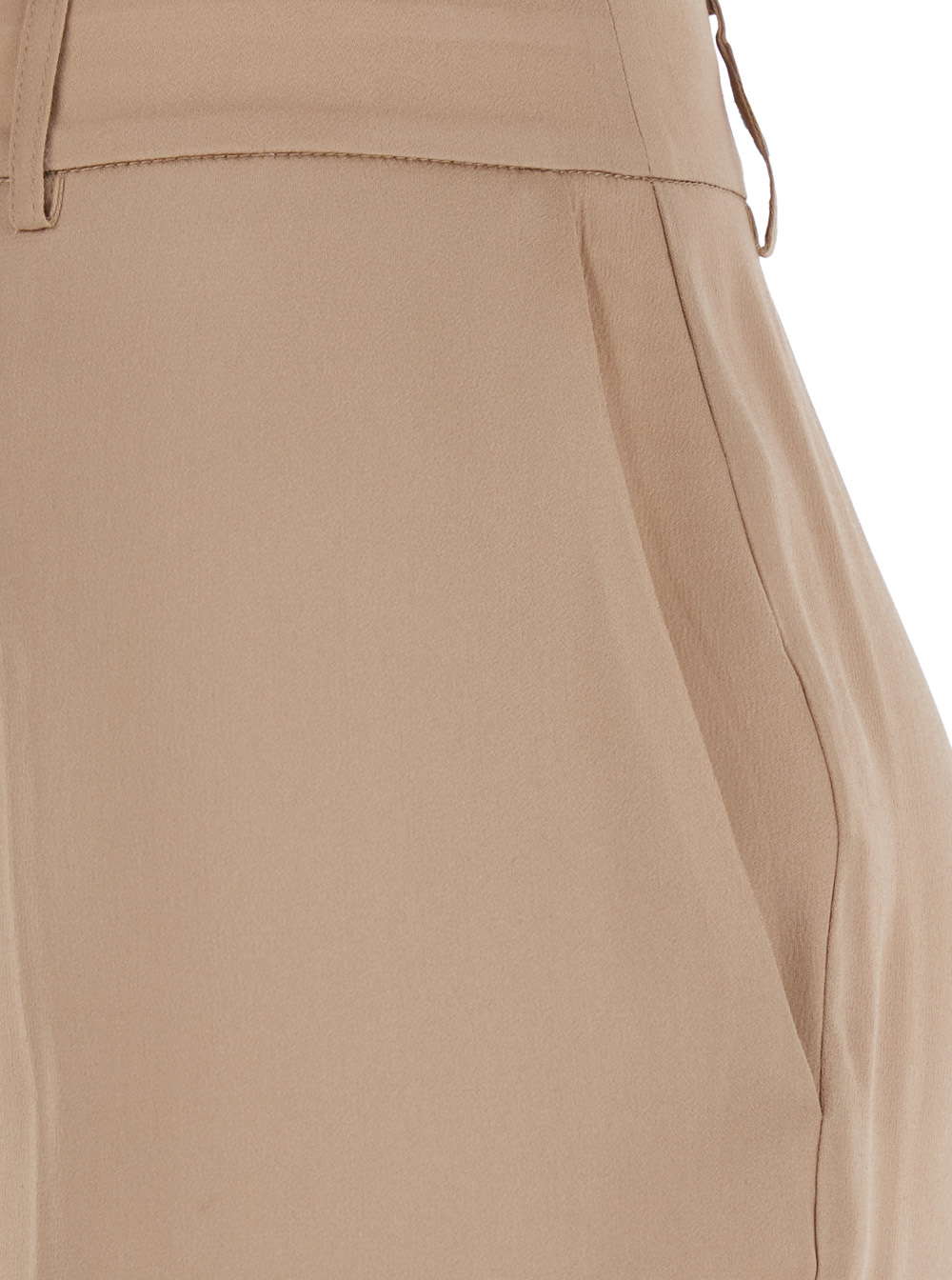 Shop Semicouture Semi Couture Satin Finish Trousers In Nude
