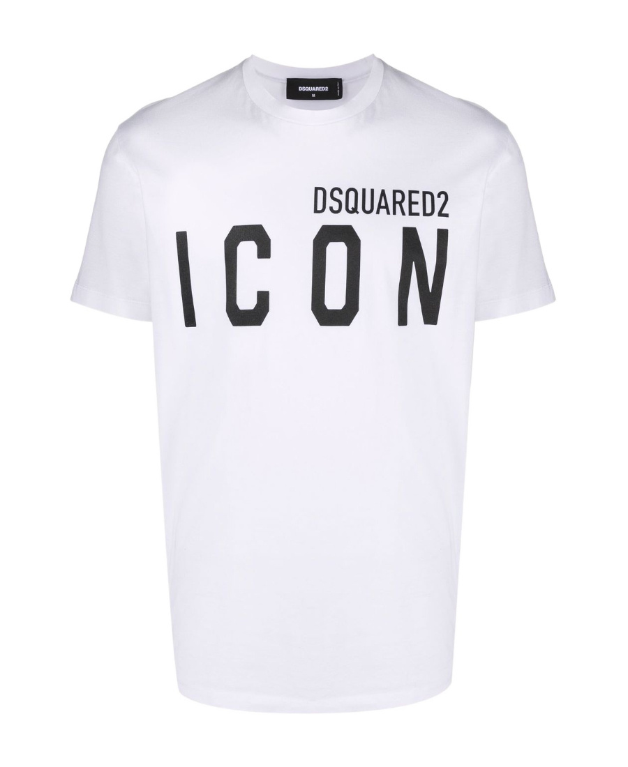 Dsquared2 White Crewneck T-shirt With Maxi Logo Print On The Front In White
