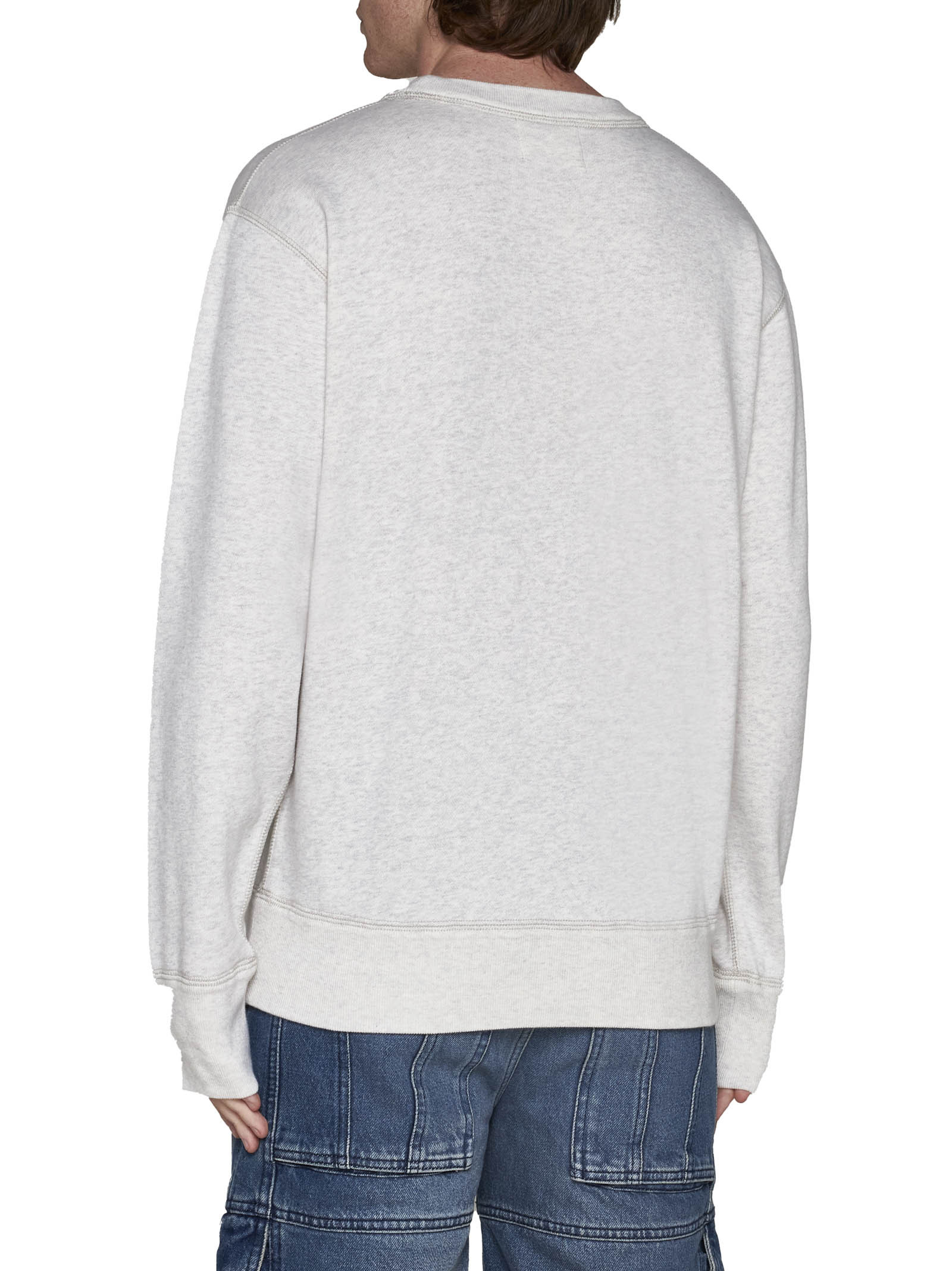 Isabel Marant Long-sleeved Crewneck Sweatshirt In White